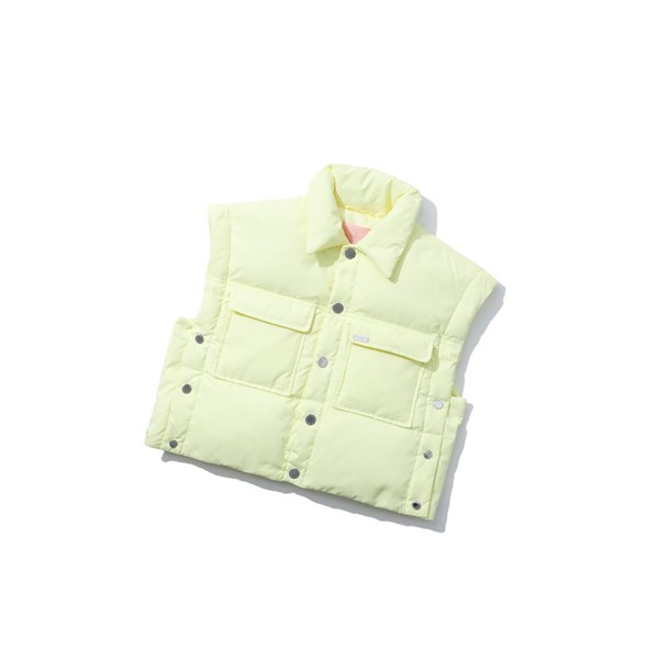 Chaquetas De Plumas A BATHING APE Bape Buttoned Cropped Mujer Amarillo | 5810-JQASX